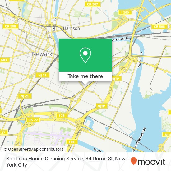 Mapa de Spotless House Cleaning Service, 34 Rome St