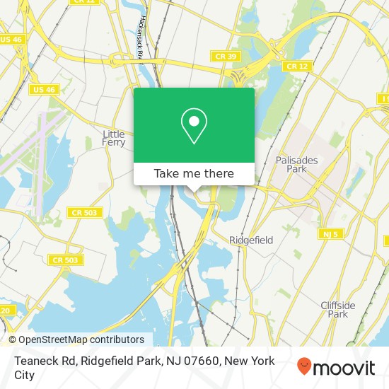 Mapa de Teaneck Rd, Ridgefield Park, NJ 07660