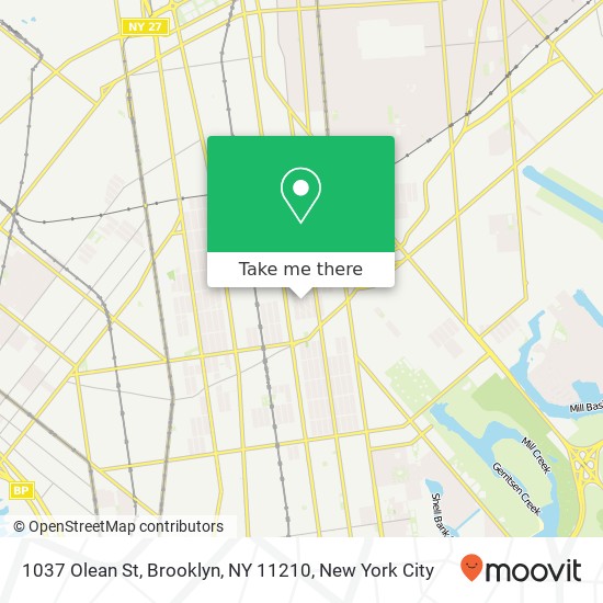 Mapa de 1037 Olean St, Brooklyn, NY 11210