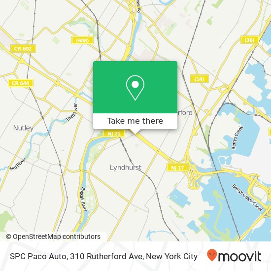 Mapa de SPC Paco Auto, 310 Rutherford Ave