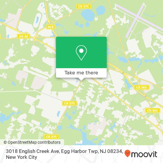 Mapa de 3018 English Creek Ave, Egg Harbor Twp, NJ 08234