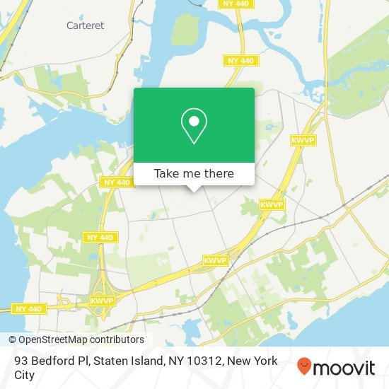 Mapa de 93 Bedford Pl, Staten Island, NY 10312