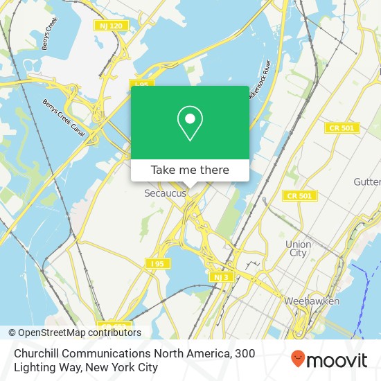 Mapa de Churchill Communications North America, 300 Lighting Way