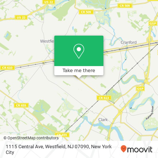 1115 Central Ave, Westfield, NJ 07090 map