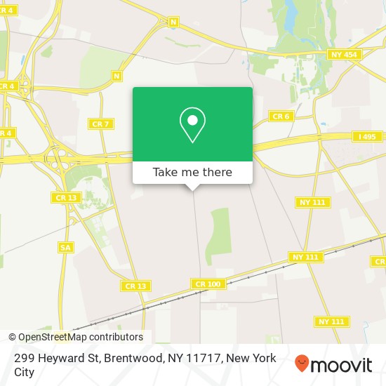 Mapa de 299 Heyward St, Brentwood, NY 11717