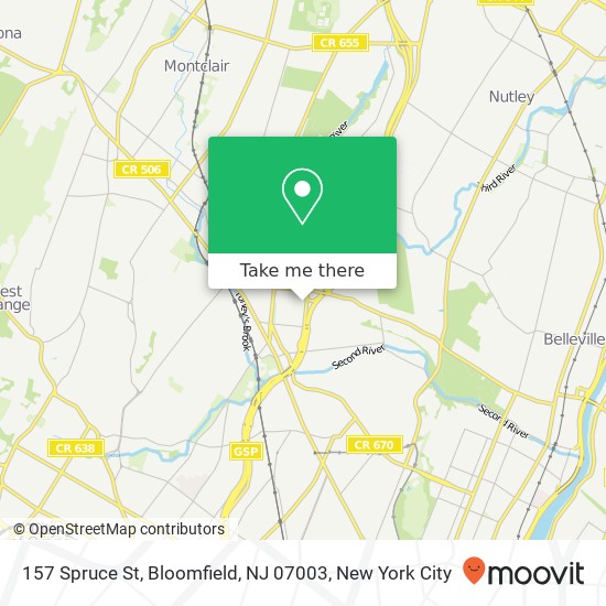 Mapa de 157 Spruce St, Bloomfield, NJ 07003