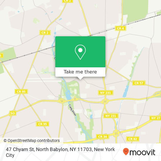 Mapa de 47 Chyam St, North Babylon, NY 11703