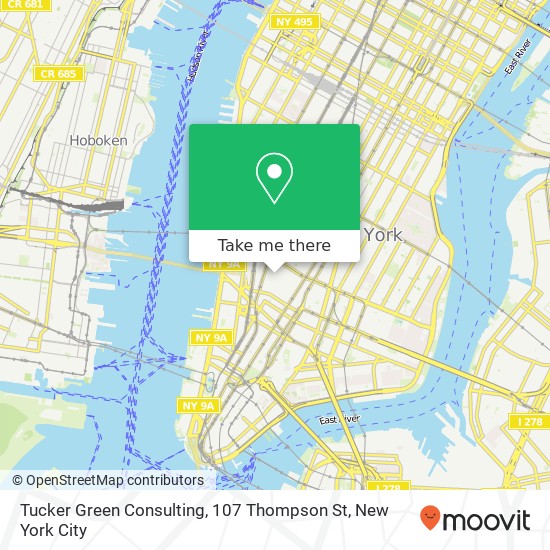 Mapa de Tucker Green Consulting, 107 Thompson St