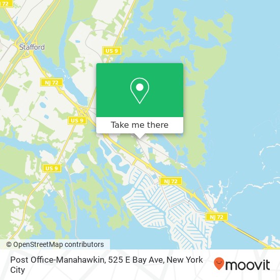 Mapa de Post Office-Manahawkin, 525 E Bay Ave