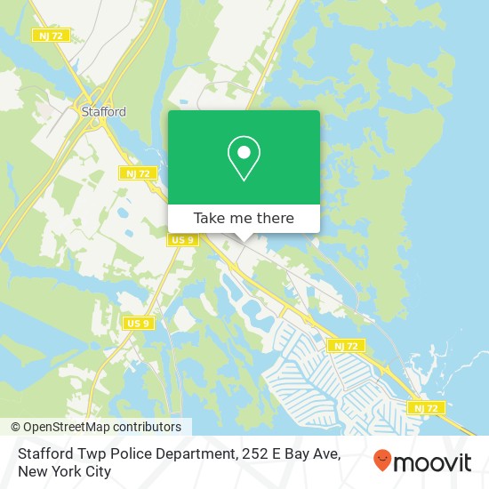Mapa de Stafford Twp Police Department, 252 E Bay Ave
