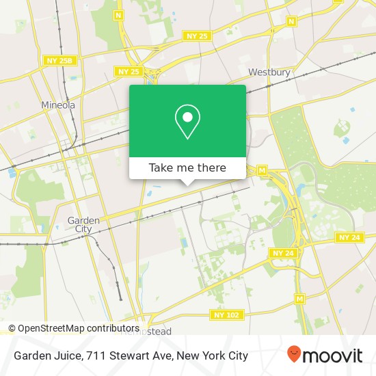 Mapa de Garden Juice, 711 Stewart Ave