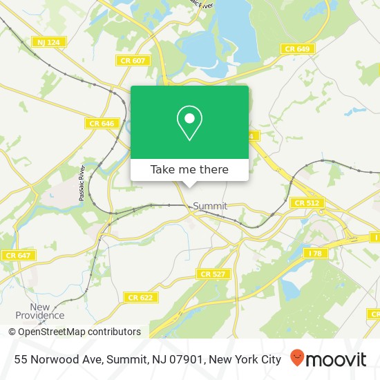 Mapa de 55 Norwood Ave, Summit, NJ 07901