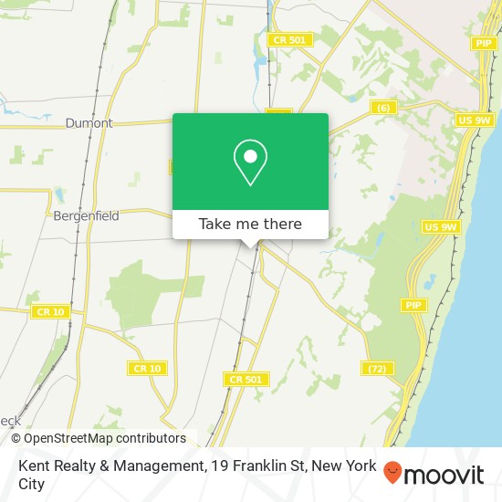 Mapa de Kent Realty & Management, 19 Franklin St