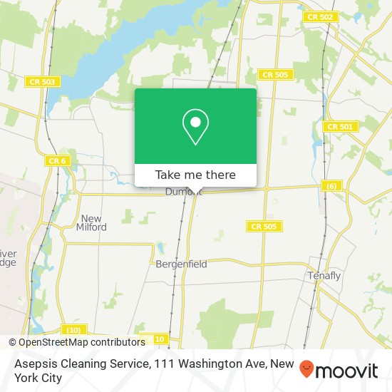 Mapa de Asepsis Cleaning Service, 111 Washington Ave