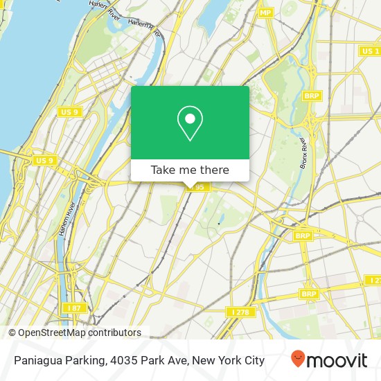 Mapa de Paniagua Parking, 4035 Park Ave