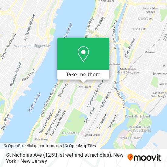 St Nicholas Ave (125th street and st nicholas) map