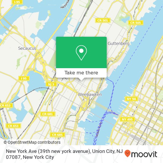 Mapa de New York Ave (39th new york avenue), Union City, NJ 07087