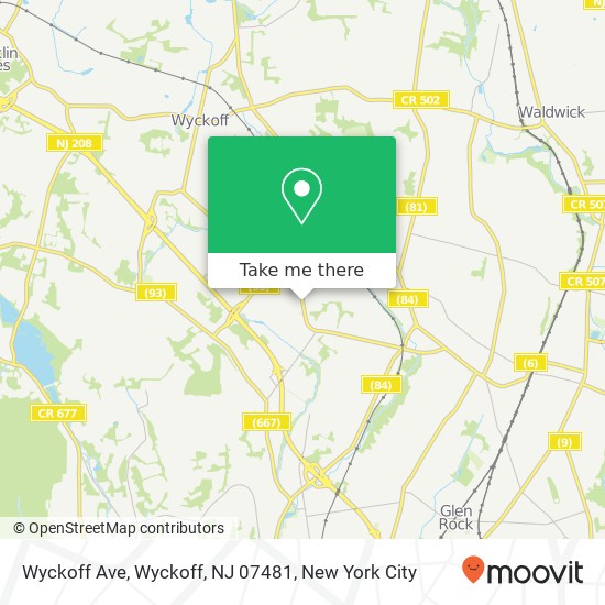 Mapa de Wyckoff Ave, Wyckoff, NJ 07481