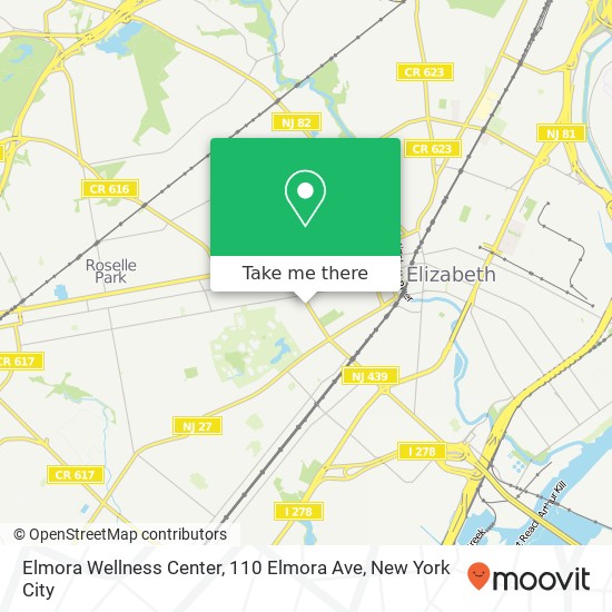 Mapa de Elmora Wellness Center, 110 Elmora Ave