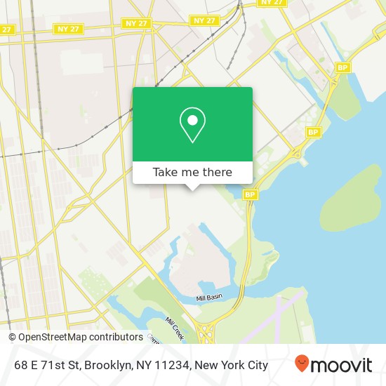 Mapa de 68 E 71st St, Brooklyn, NY 11234