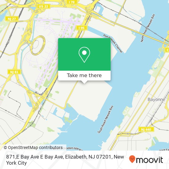 871,E Bay Ave E Bay Ave, Elizabeth, NJ 07201 map