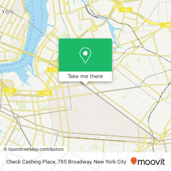 Check Cashing Place, 785 Broadway map