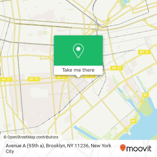 Mapa de Avenue A (95th a), Brooklyn, NY 11236