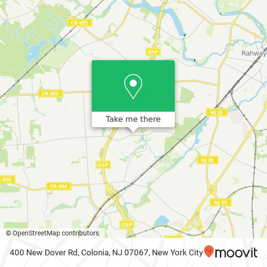 Mapa de 400 New Dover Rd, Colonia, NJ 07067
