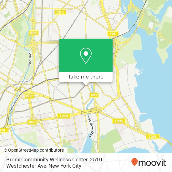 Mapa de Bronx Community Wellness Center, 2510 Westchester Ave