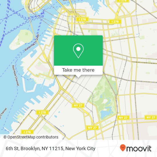 Mapa de 6th St, Brooklyn, NY 11215