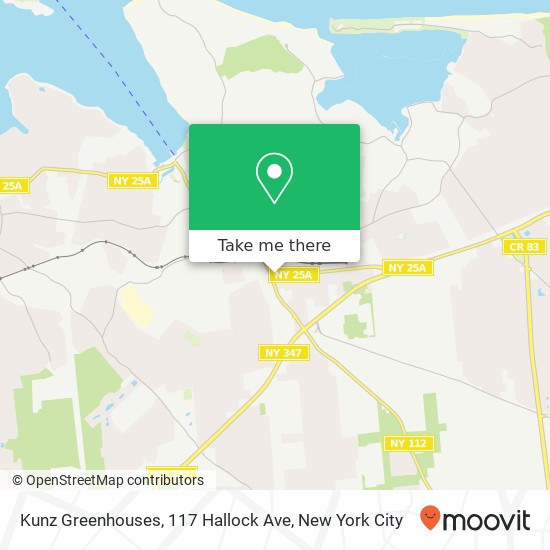 Mapa de Kunz Greenhouses, 117 Hallock Ave