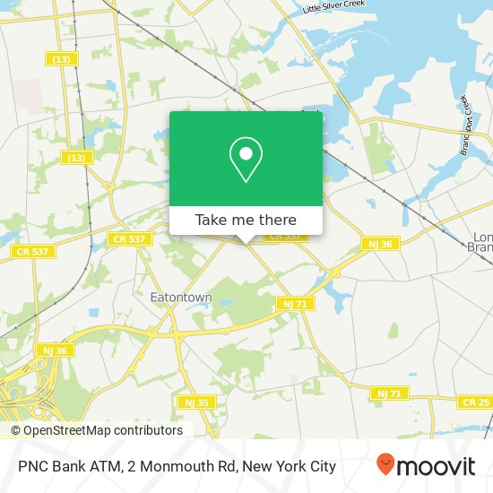 PNC Bank ATM, 2 Monmouth Rd map