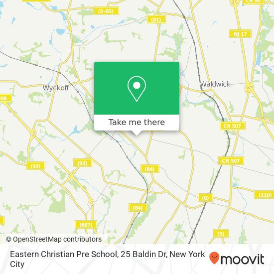 Mapa de Eastern Christian Pre School, 25 Baldin Dr