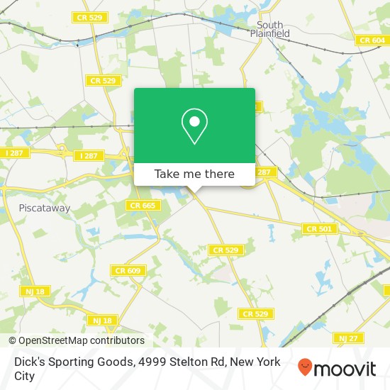 Mapa de Dick's Sporting Goods, 4999 Stelton Rd