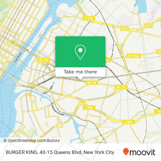 BURGER KING, 40-15 Queens Blvd map