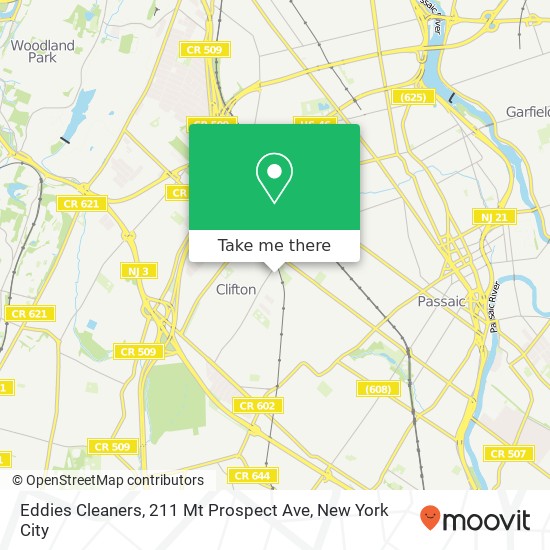 Mapa de Eddies Cleaners, 211 Mt Prospect Ave