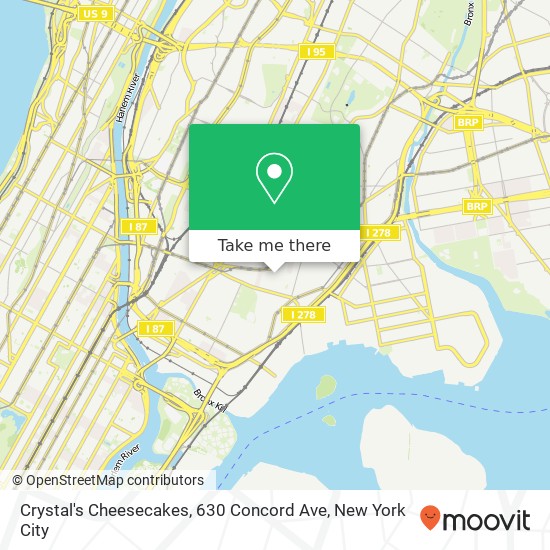 Mapa de Crystal's Cheesecakes, 630 Concord Ave