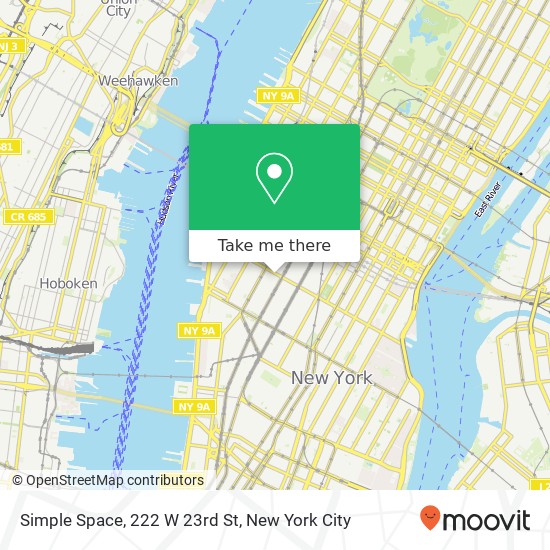 Mapa de Simple Space, 222 W 23rd St