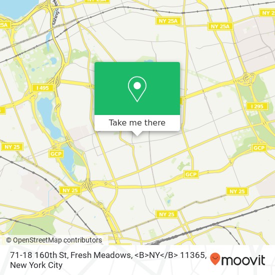 Mapa de 71-18 160th St, Fresh Meadows, <B>NY< / B> 11365