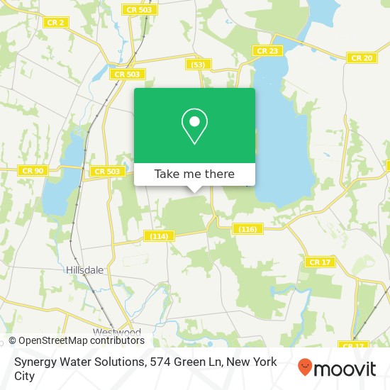 Mapa de Synergy Water Solutions, 574 Green Ln