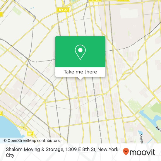 Mapa de Shalom Moving & Storage, 1309 E 8th St