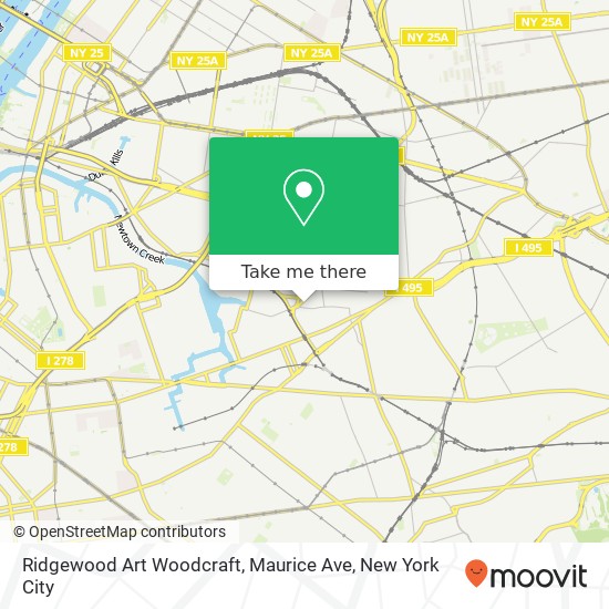 Mapa de Ridgewood Art Woodcraft, Maurice Ave