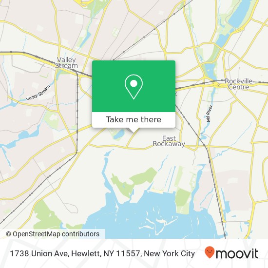 Mapa de 1738 Union Ave, Hewlett, NY 11557
