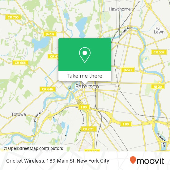 Mapa de Cricket Wireless, 189 Main St