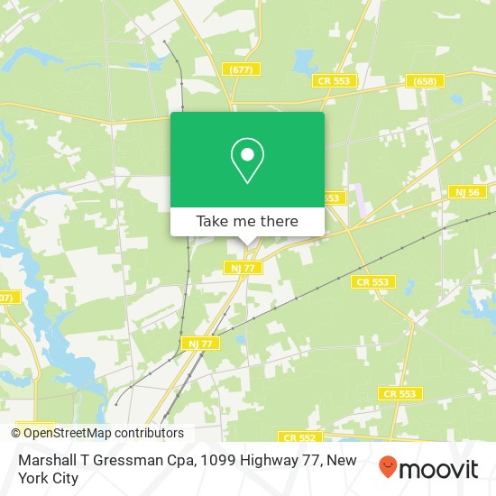 Mapa de Marshall T Gressman Cpa, 1099 Highway 77