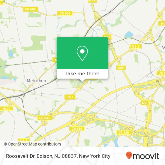 Mapa de Roosevelt Dr, Edison, NJ 08837