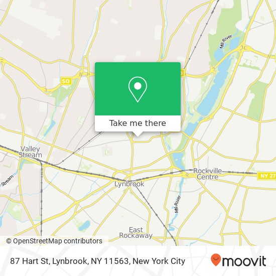 Mapa de 87 Hart St, Lynbrook, NY 11563