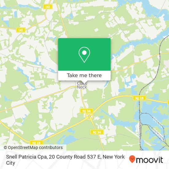 Mapa de Snell Patricia Cpa, 20 County Road 537 E