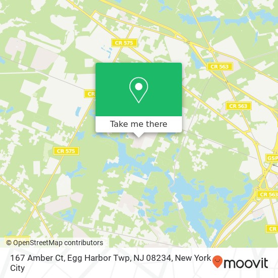 Mapa de 167 Amber Ct, Egg Harbor Twp, NJ 08234