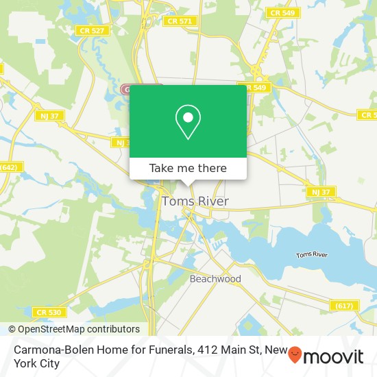 Carmona-Bolen Home for Funerals, 412 Main St map